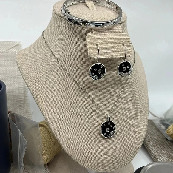 🌟 Epiphany & Diamonique Matching Necklace, Bracelet, Earring - QVC Early 2000's - Picture 12 of 17